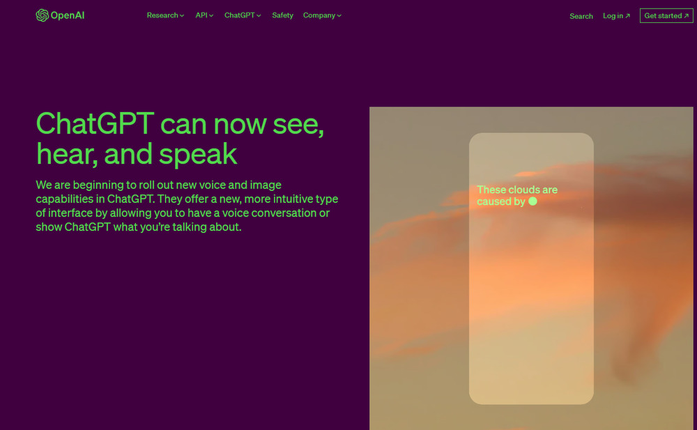 OpenAI更新ChatGPT:支持图片和语音输入 OpenAI更新ChatGPT:支持图片和语音输入-智嗨网