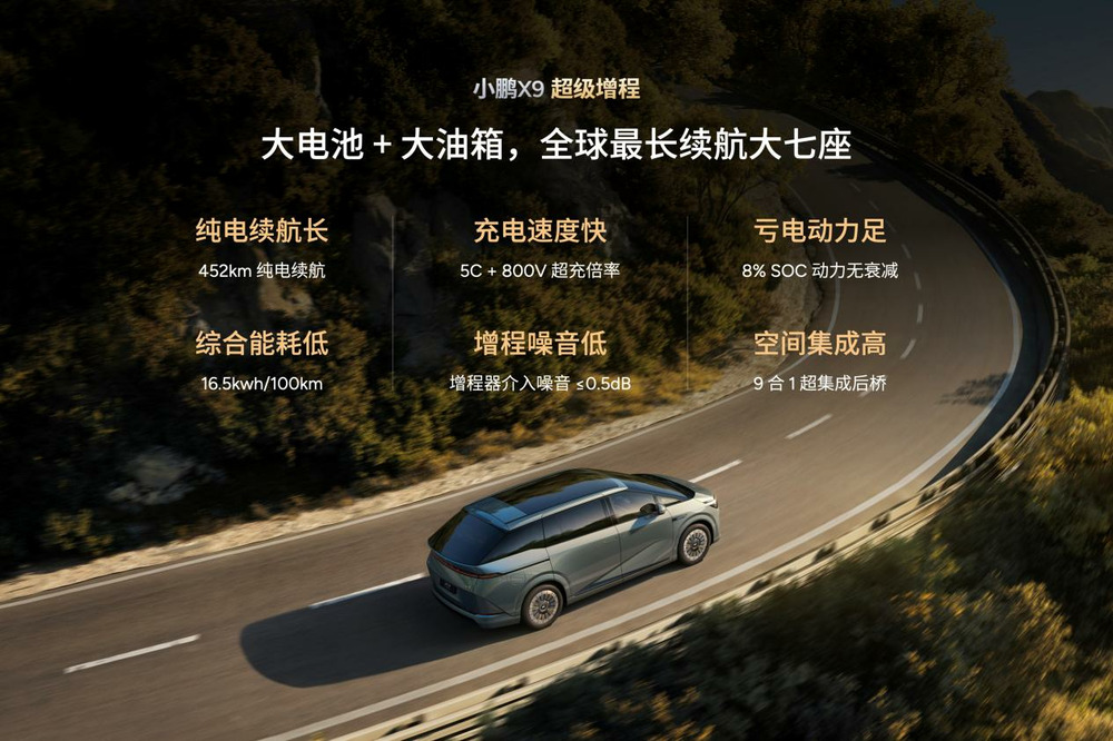 小鹏汽车携手华为,小鹏X9超级增程全球首发华为DriveONE下一代增程发电机 小鹏汽车携手华为,小鹏X9超级增程全球首发华为DriveONE下一代增程发电机-智嗨网